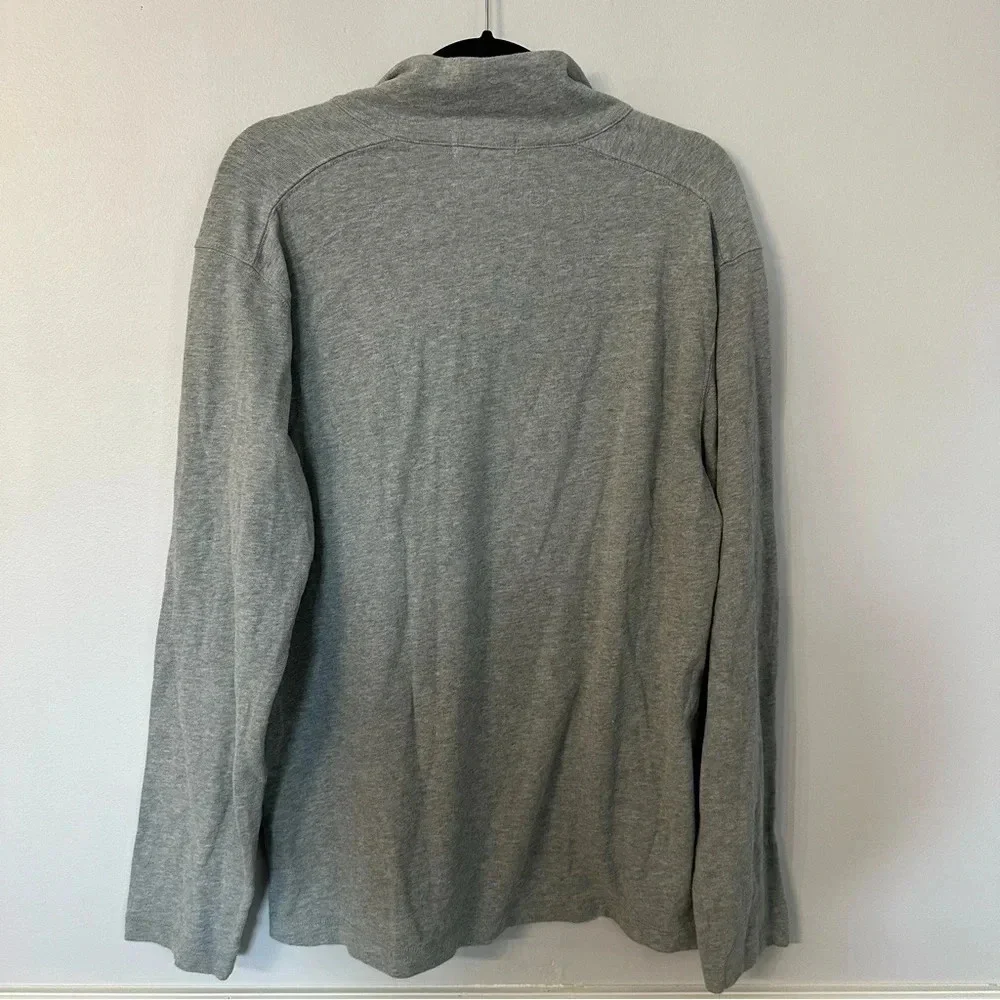 J. Crew Men's Light Gray Long Sleeve 1/4 Zip Cotton Pullover Size M GUC